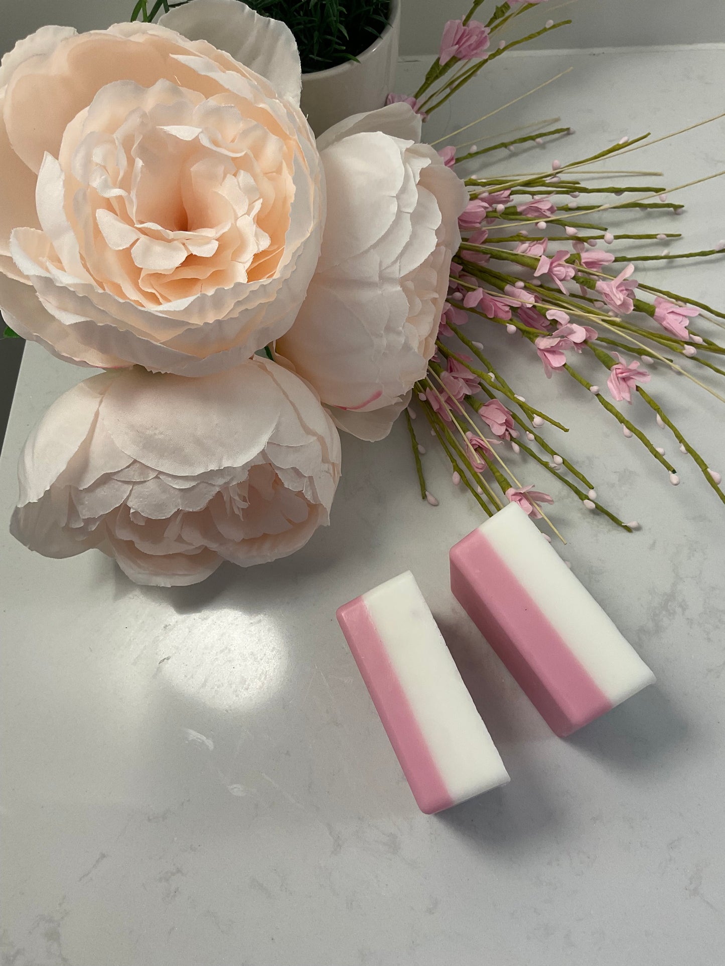 Layered goats milk soap