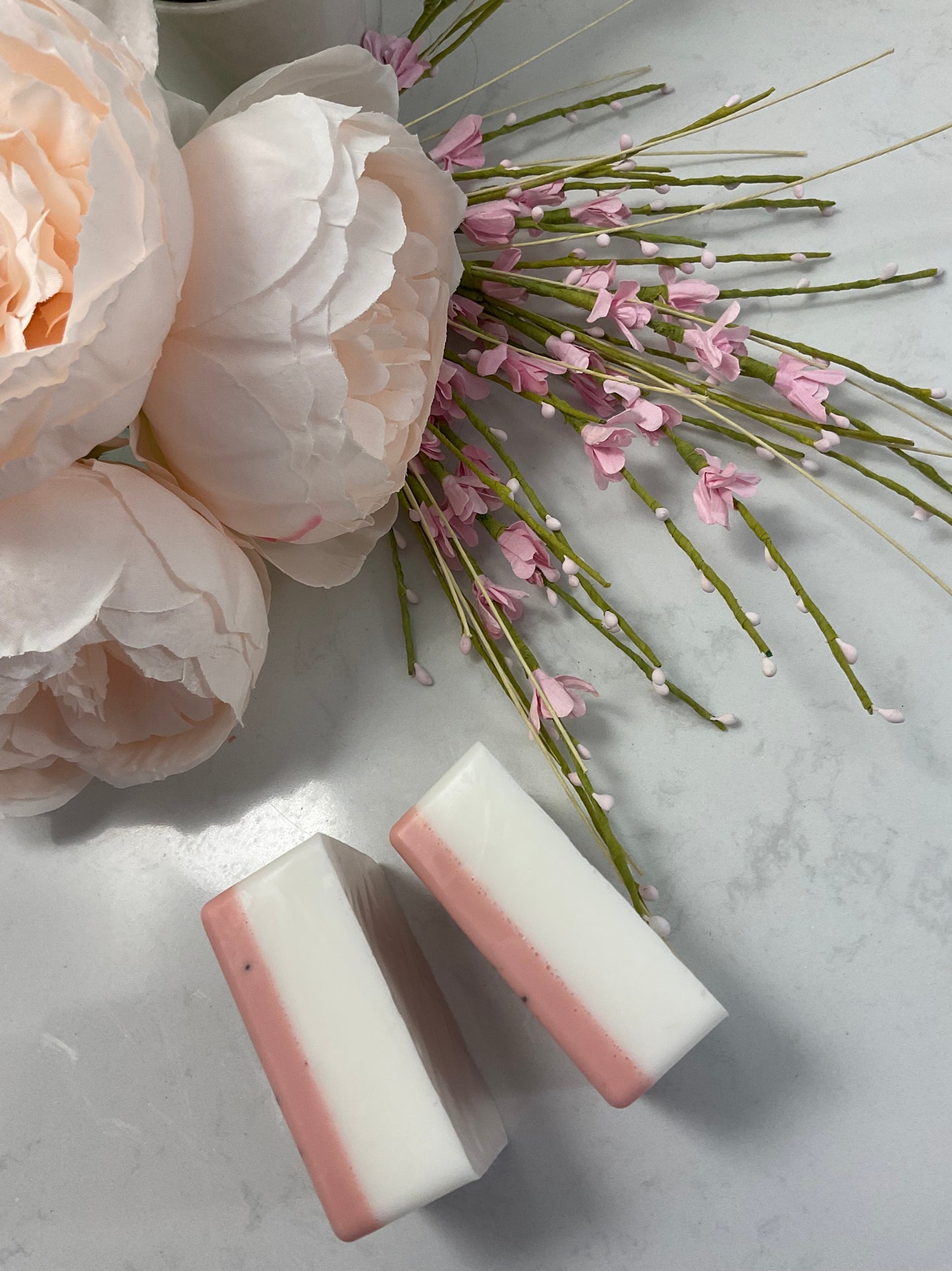 Layered goats milk soap