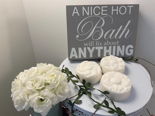 Set of three Flower medallion soaps.