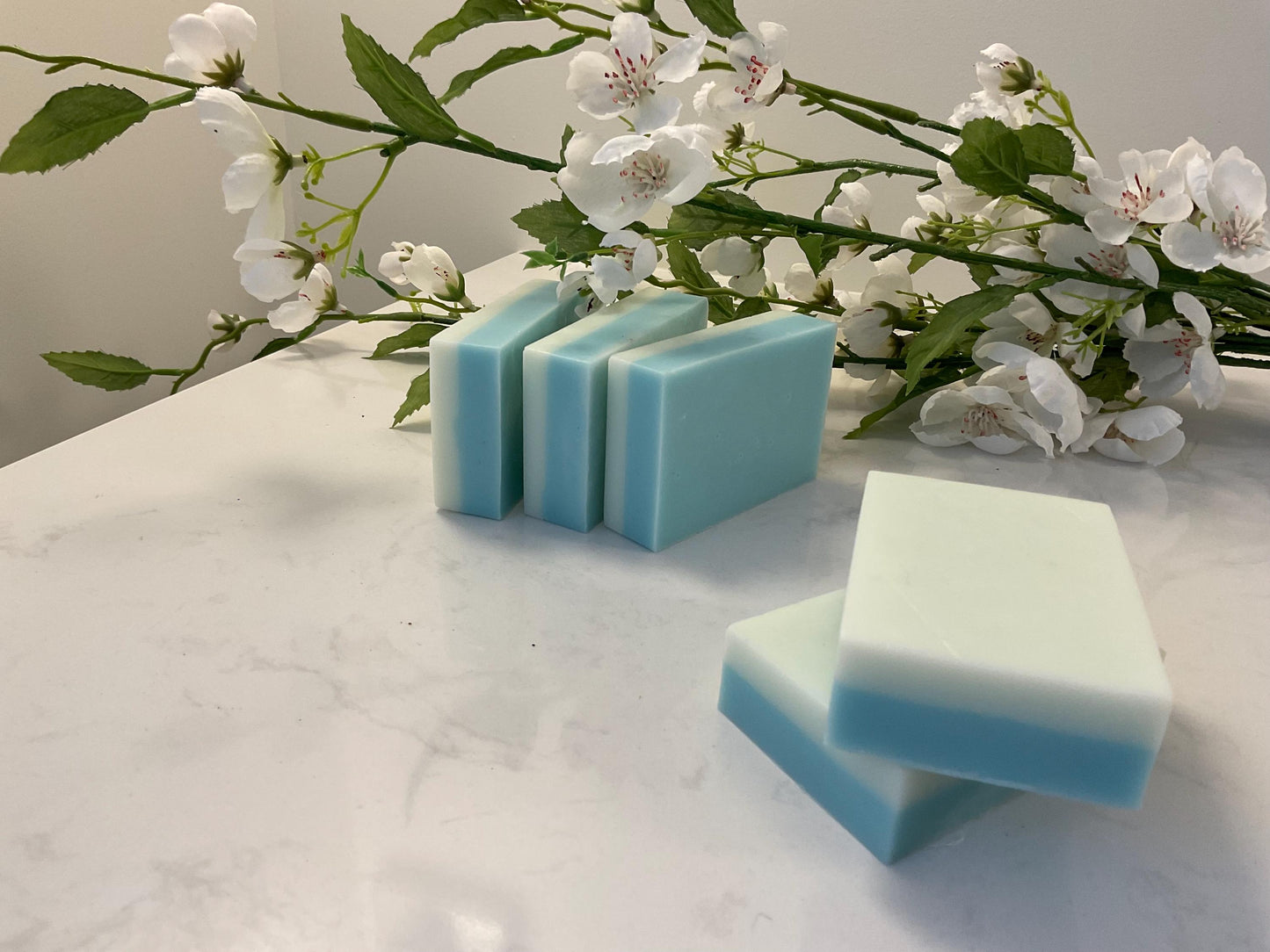 Layered shea butter soap. sea breeze scent