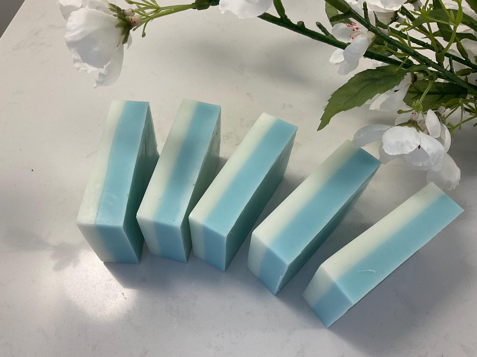 Layered shea butter soap. sea breeze scent