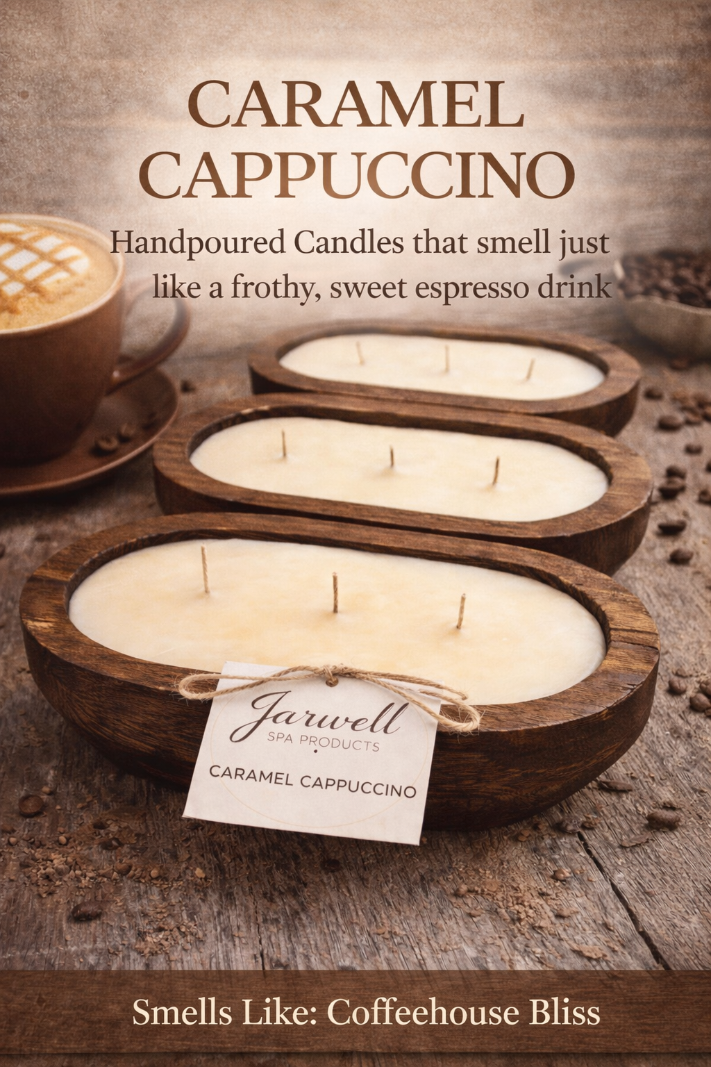 Wood bowl candle
