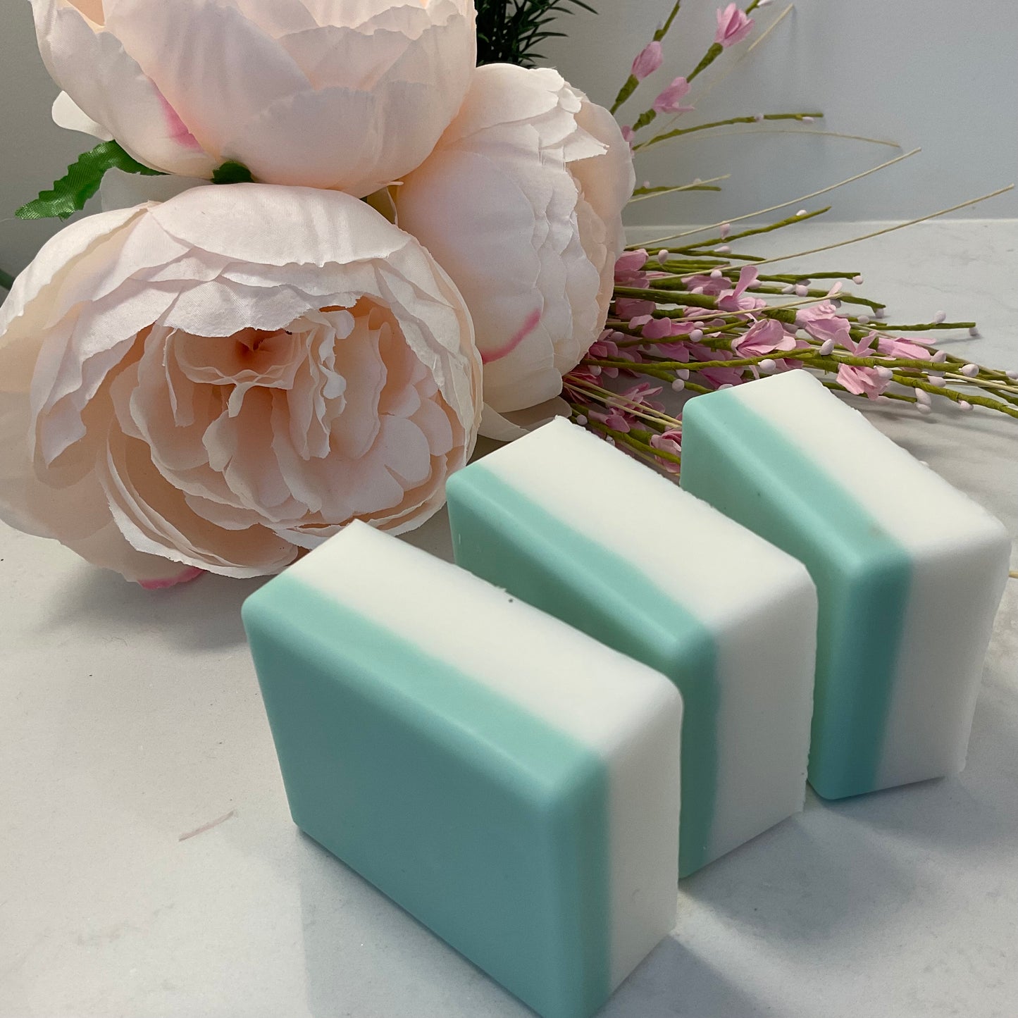 Layered goats milk soap