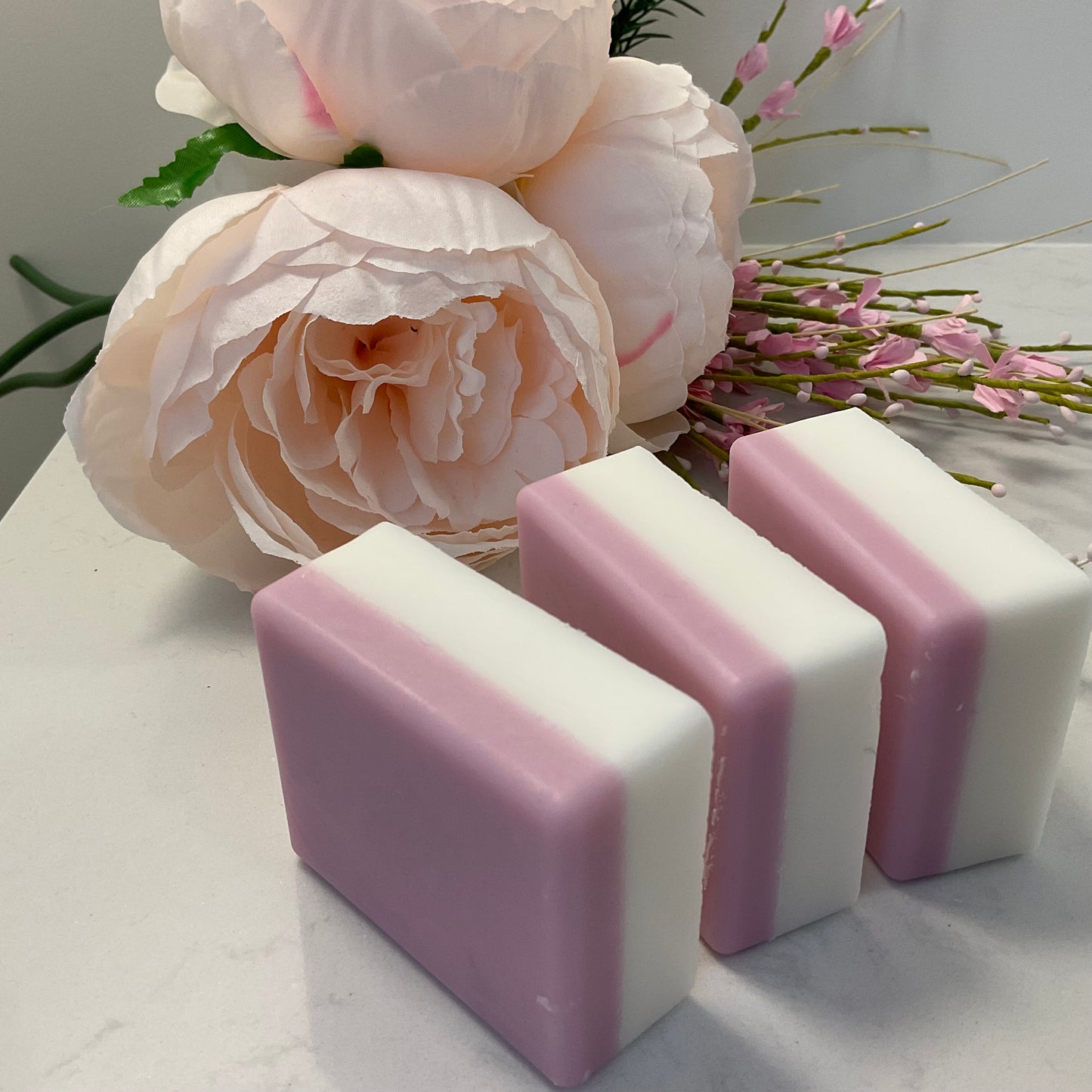 Layered goats milk soap