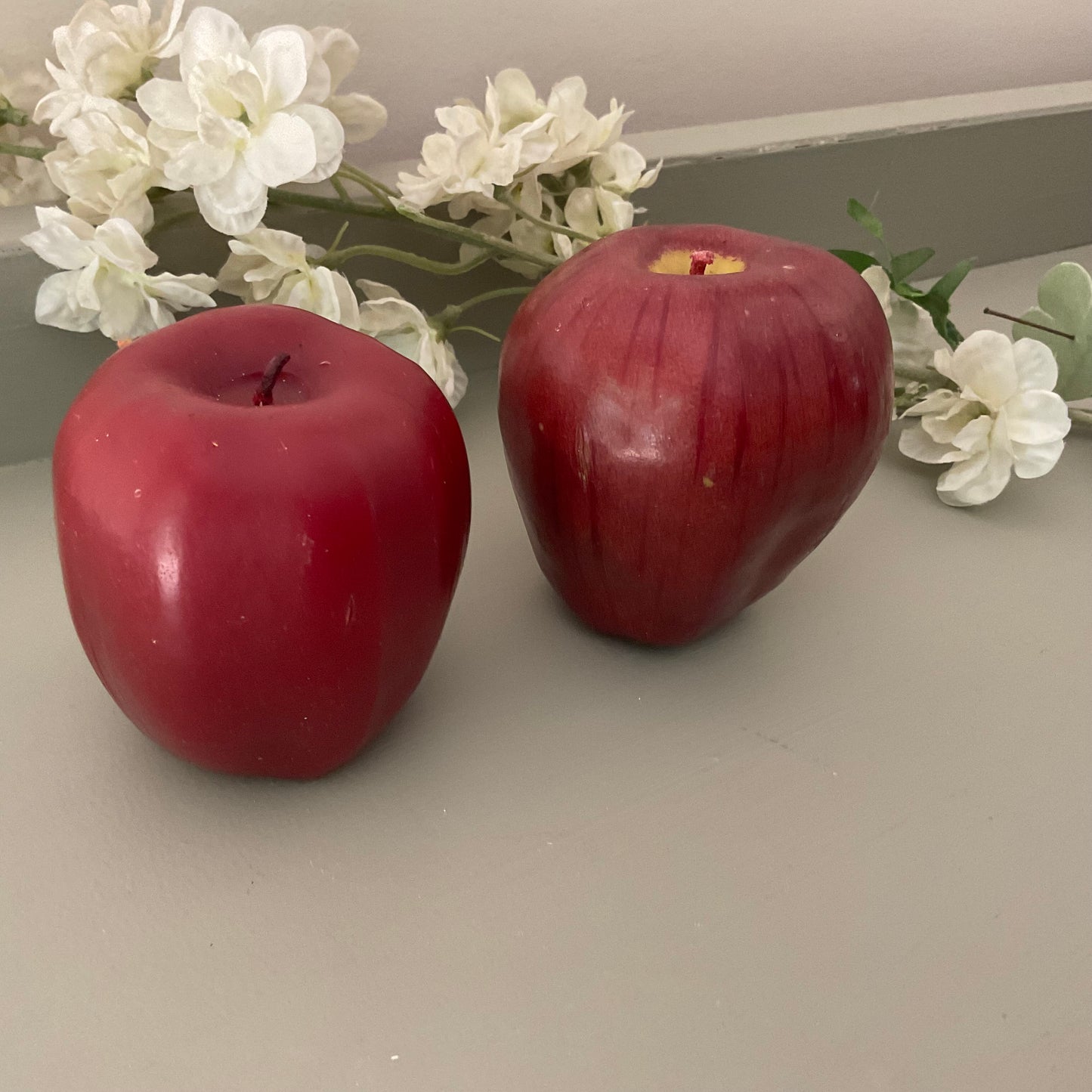 Apple shaped candle