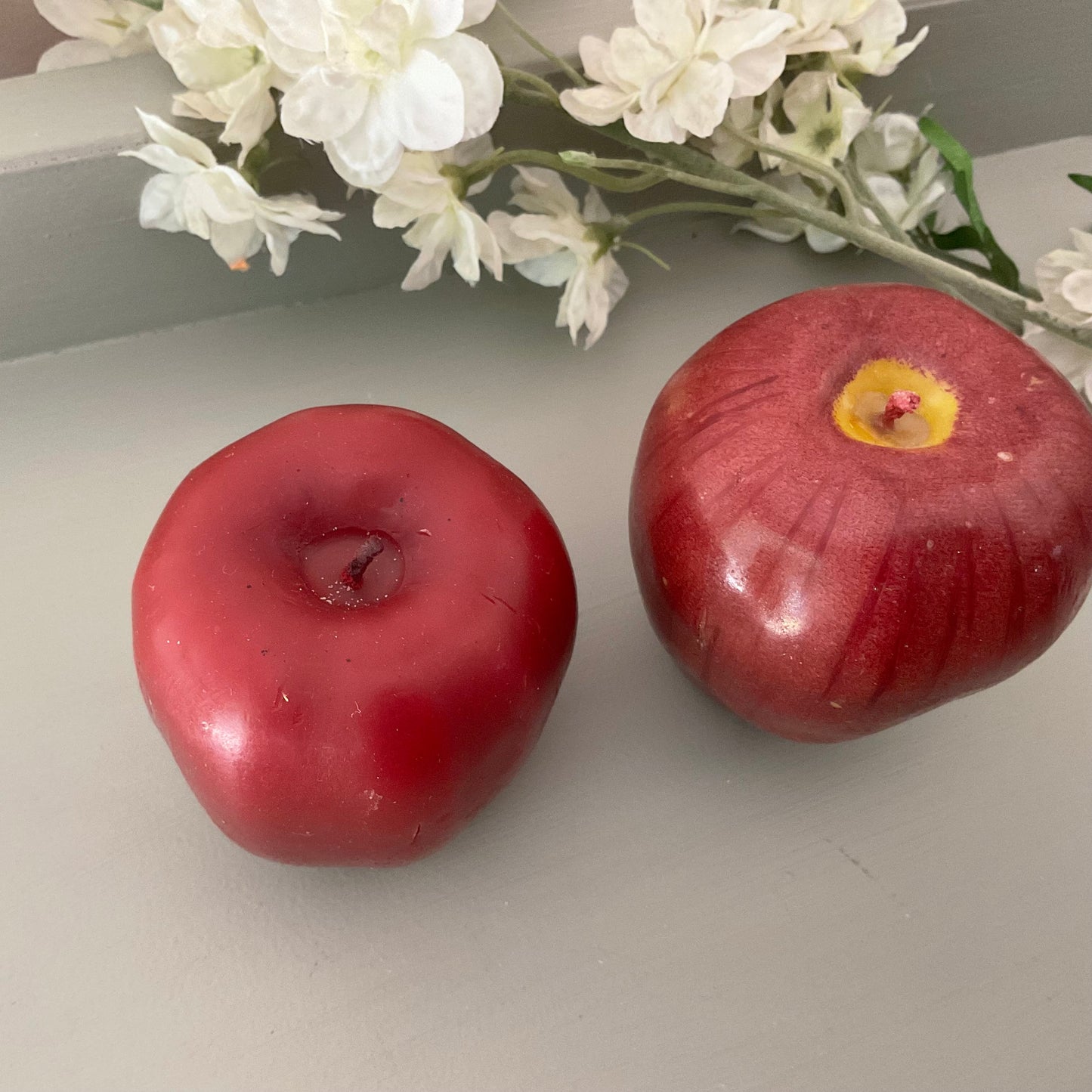 Apple shaped candle