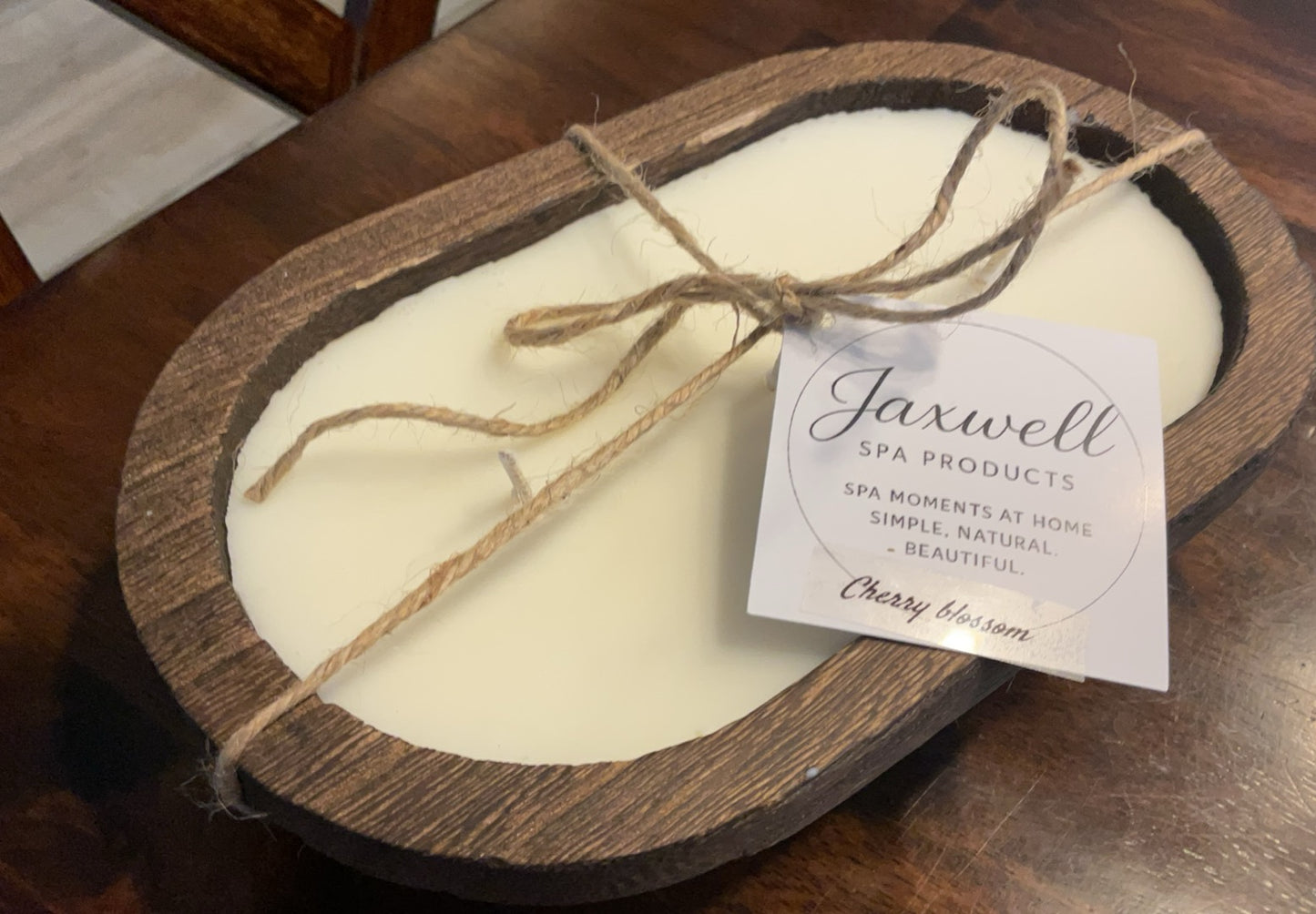 Wood bowl candle