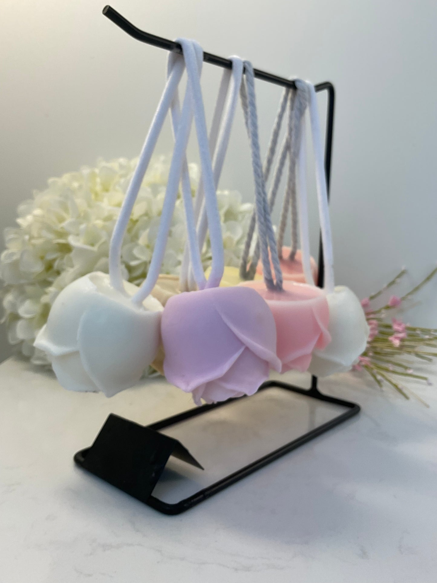 Rose shaped soap on a rope