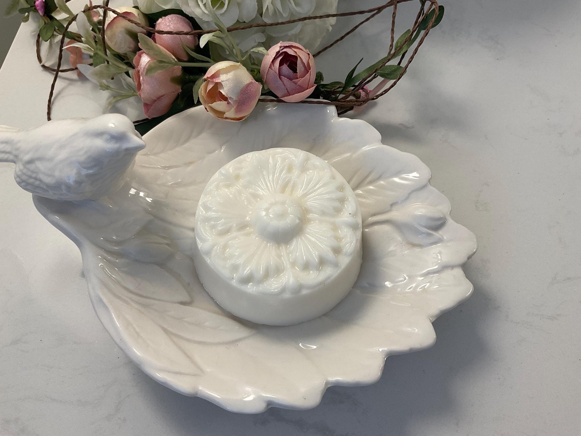 Set of three Flower medallion soaps.