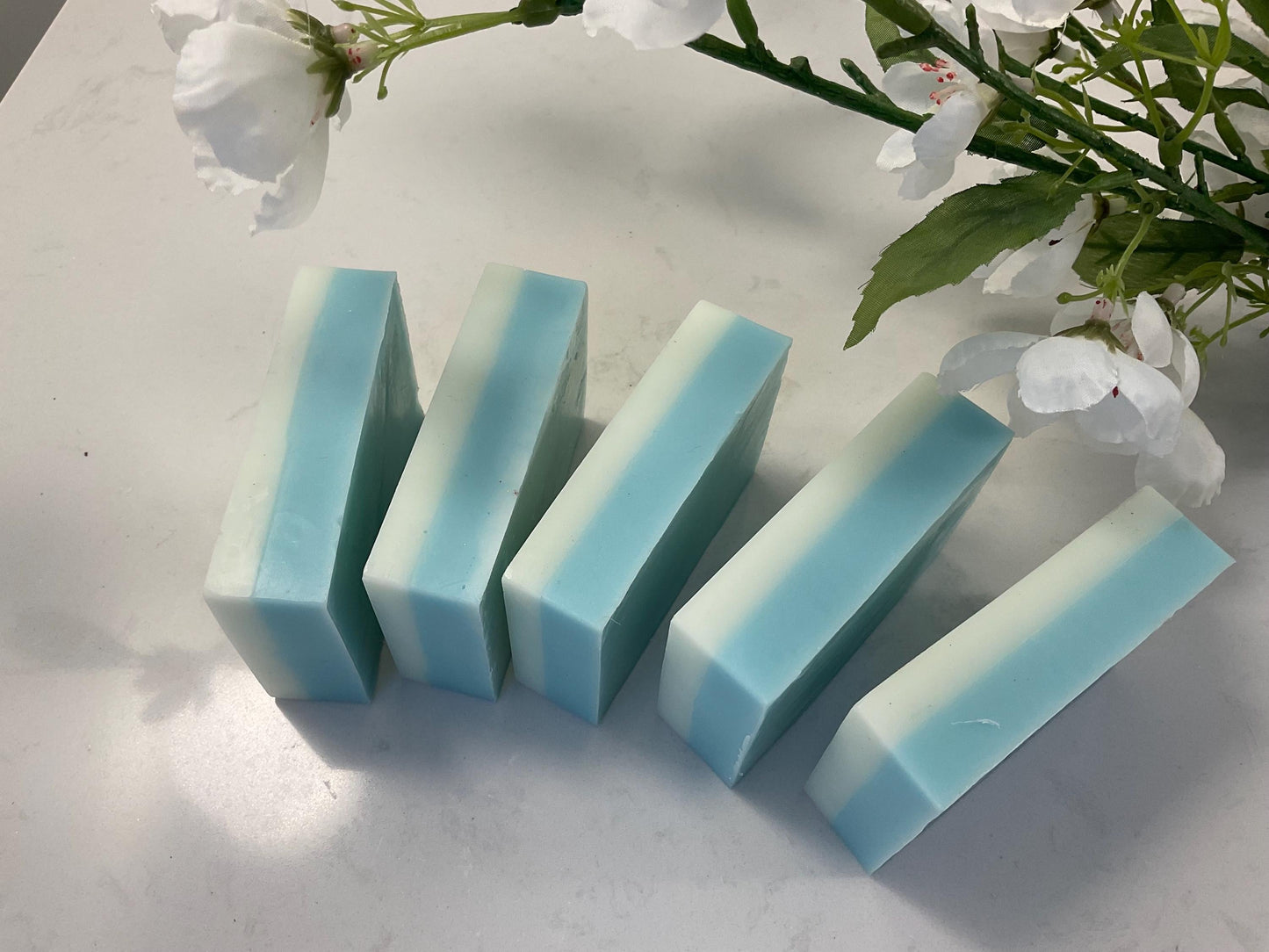 Layered shea butter soap. sea breeze scent