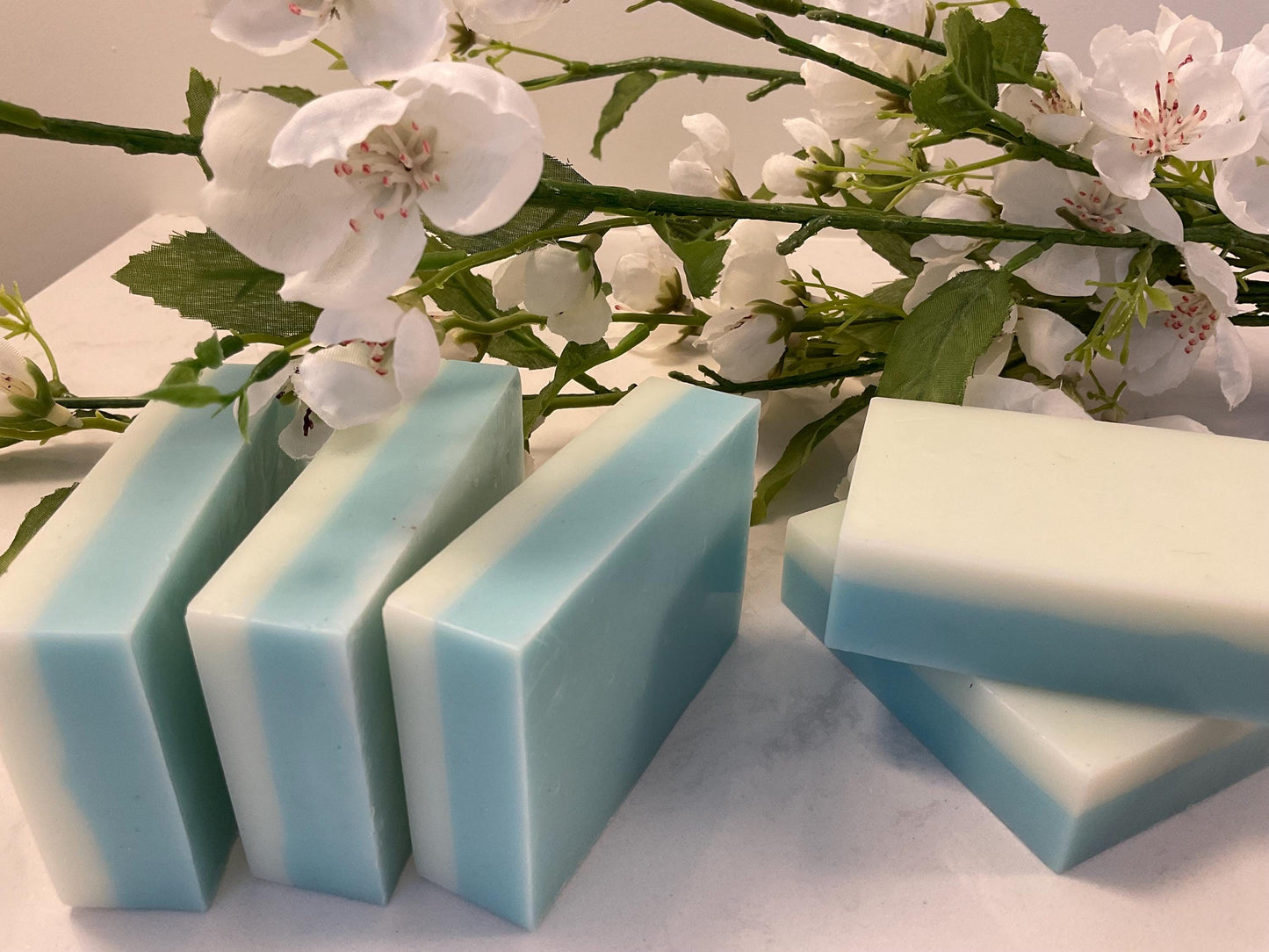 Layered shea butter soap. sea breeze scent