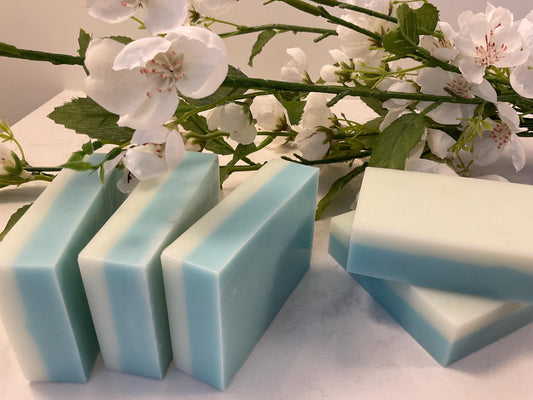 Layered shea butter soap. sea breeze scent